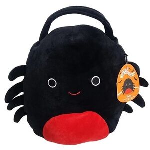 12” Bella Squishmallow Treat Pail Halloween Eight Legged Black Spider! NWT